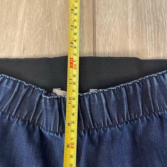 Soft Surroundings Pull-On Wide Leg Denim Pants Women’s S Blue Elastic Waist 29” - Picture 5 of 9